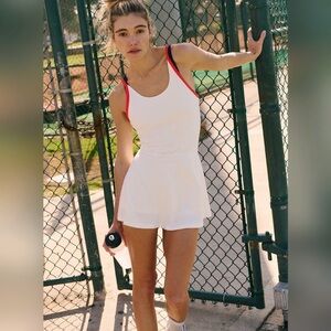 Free people White Tennis Dress with orange Accents